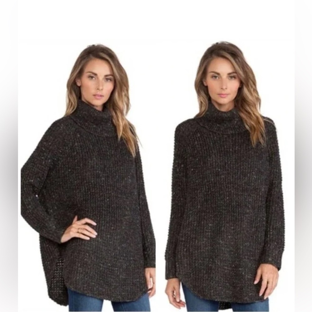 Free People Dylan Tweedy Cowl Neck Tunic Sweater Small Chunky Knit Women’s - Picture 9 of 9